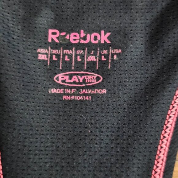Reebok Athletic Exercise Workout Tank Top Black Pink Play Dry Size Large EUC - Picture 6 of 6